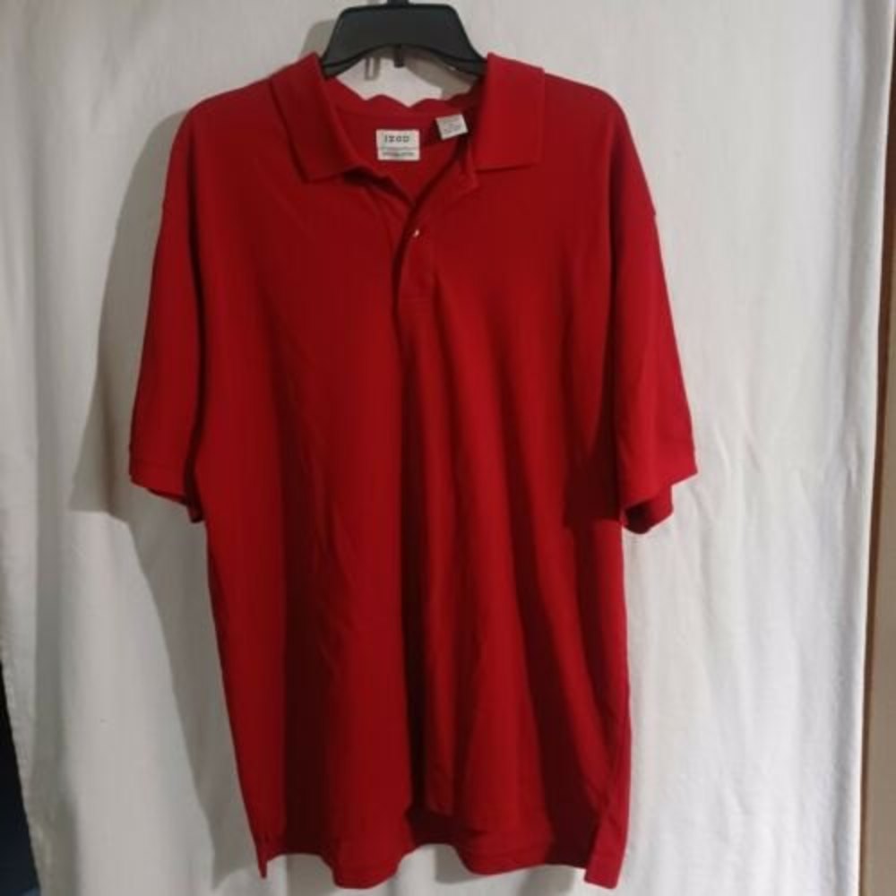 Izod Polo Shirt Adult XLarge Red Short Sleeve 100% Pima Cotton Golf Casual Mens
